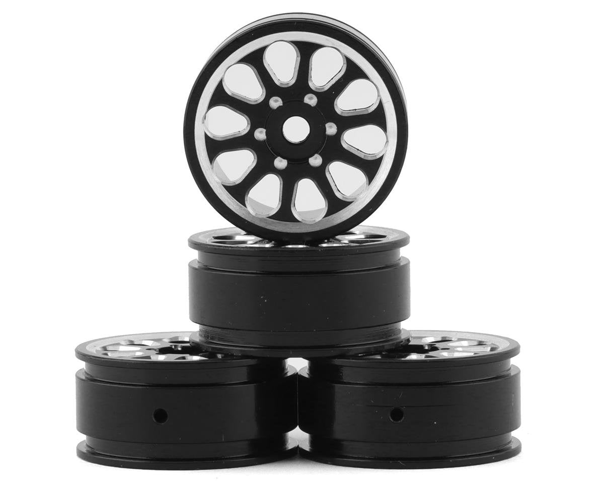 SAMIX SCX24-6069-BK Samix SCX24 Aluminum 1.0" Wheel Set (Black) (4)