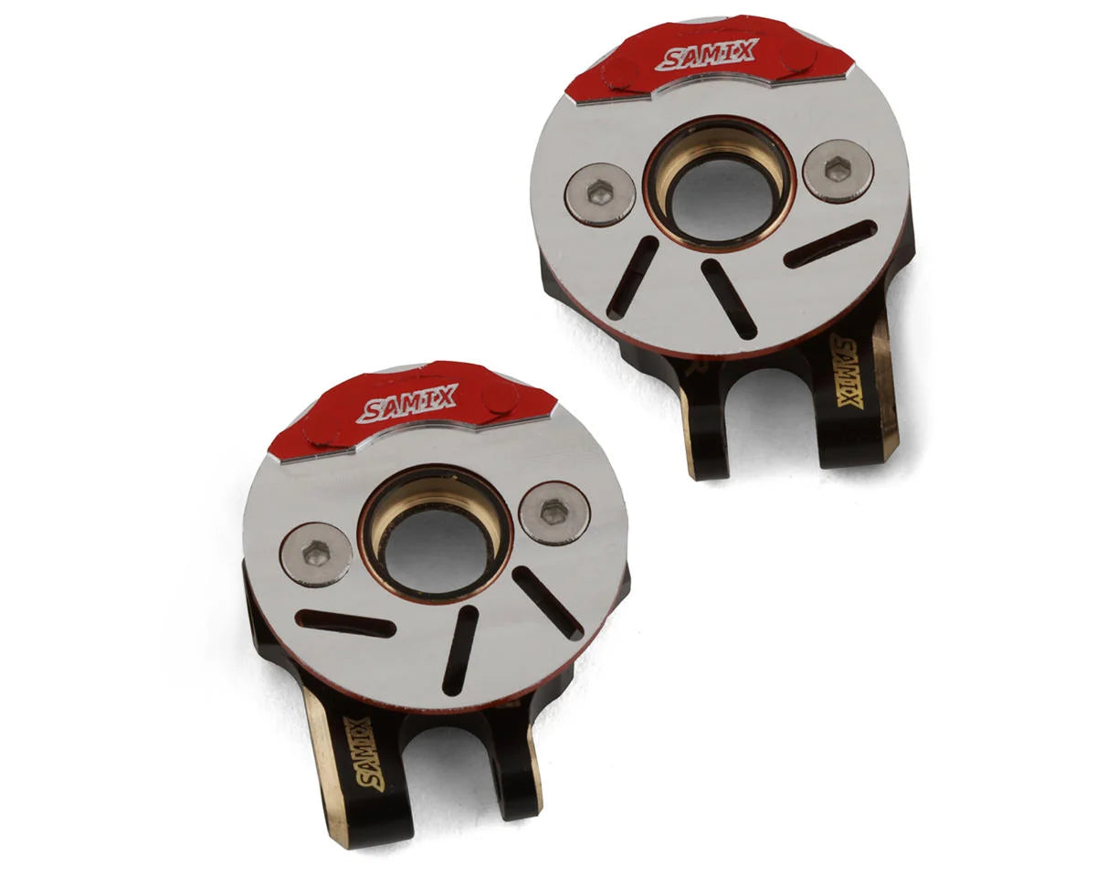 SAMIX TRX4M-4412FS TRX-4M Brass Heavy Steering Knuckle Set w/Scale Brake Rotor/Caliper (22g) TRX4M