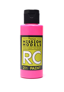 MISSION MODELS MMRC-051 Water-based RC Paint, 2 oz Bottle, Fluorescent Racing Pink