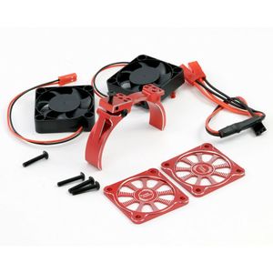 POWER HOBBY PH1291R 1/5 Twin Turbo High Speed 40mm Aluminum Cooling Fans Motor Mount Red