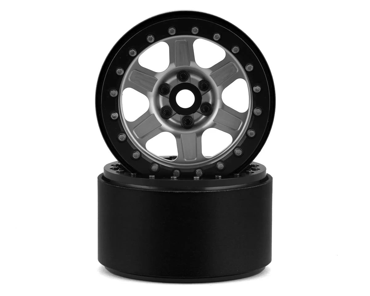 SSD SSD00429 Challenger 2.2" Beadlock Crawler Wheels (Silver) (2)