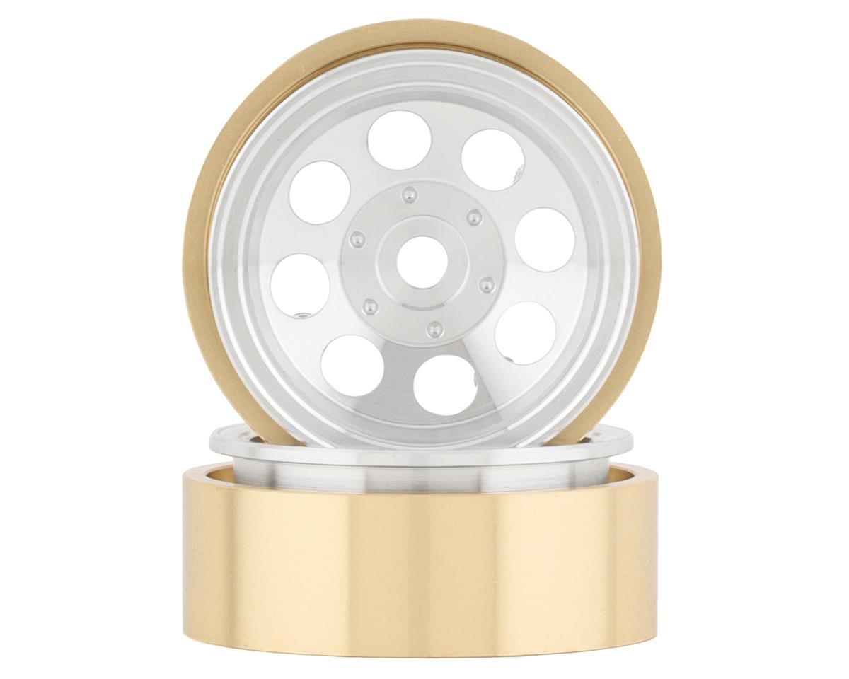 SSD SSD00499 1.0” Aluminum/Brass 8 Hole Beadlock Wheels (Silver) (2)