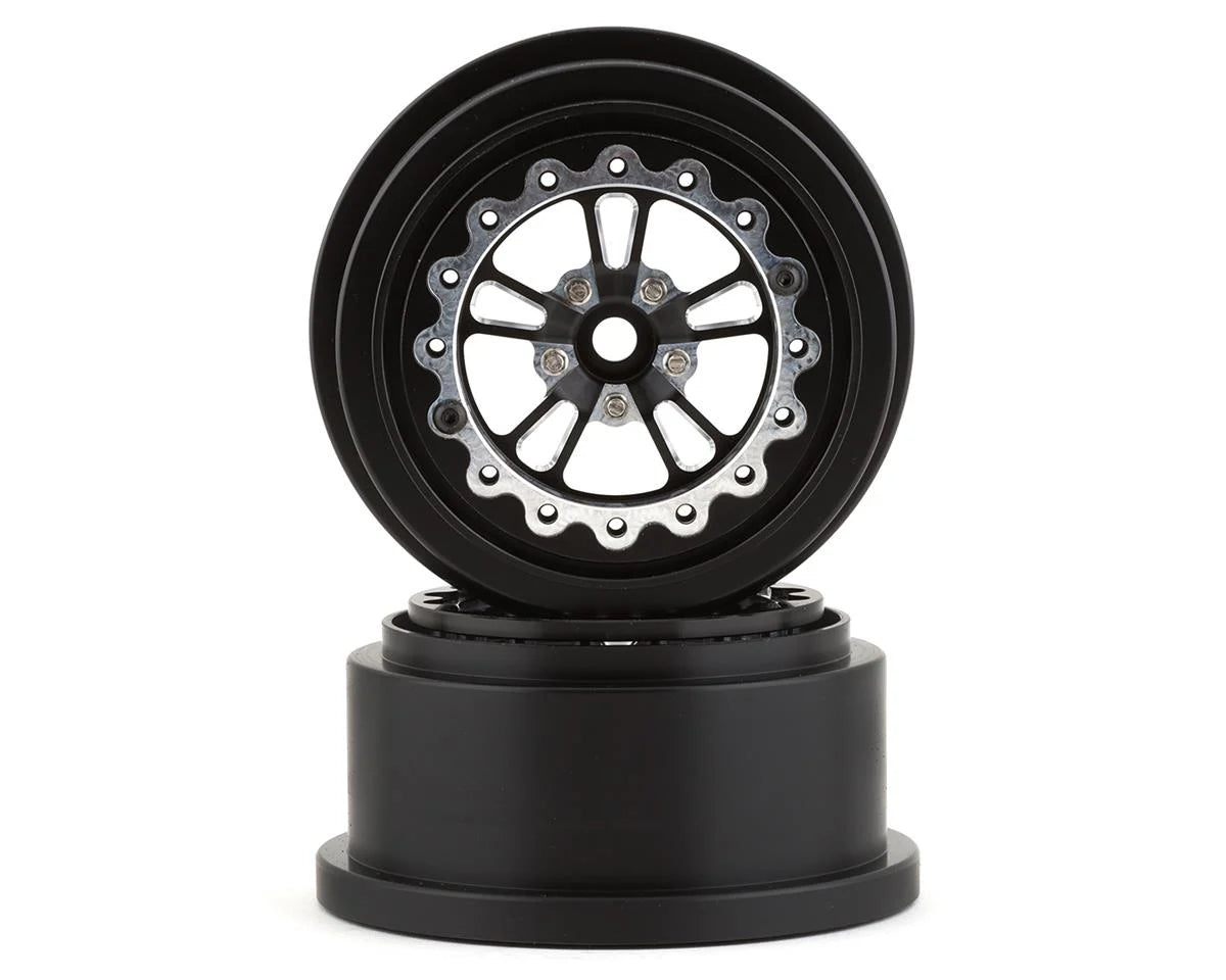 SSD SSD00520 V Spoke Lightweight Aluminum Drag Racing Beadlock Wheels (Black) (2) (2.2/3.0")