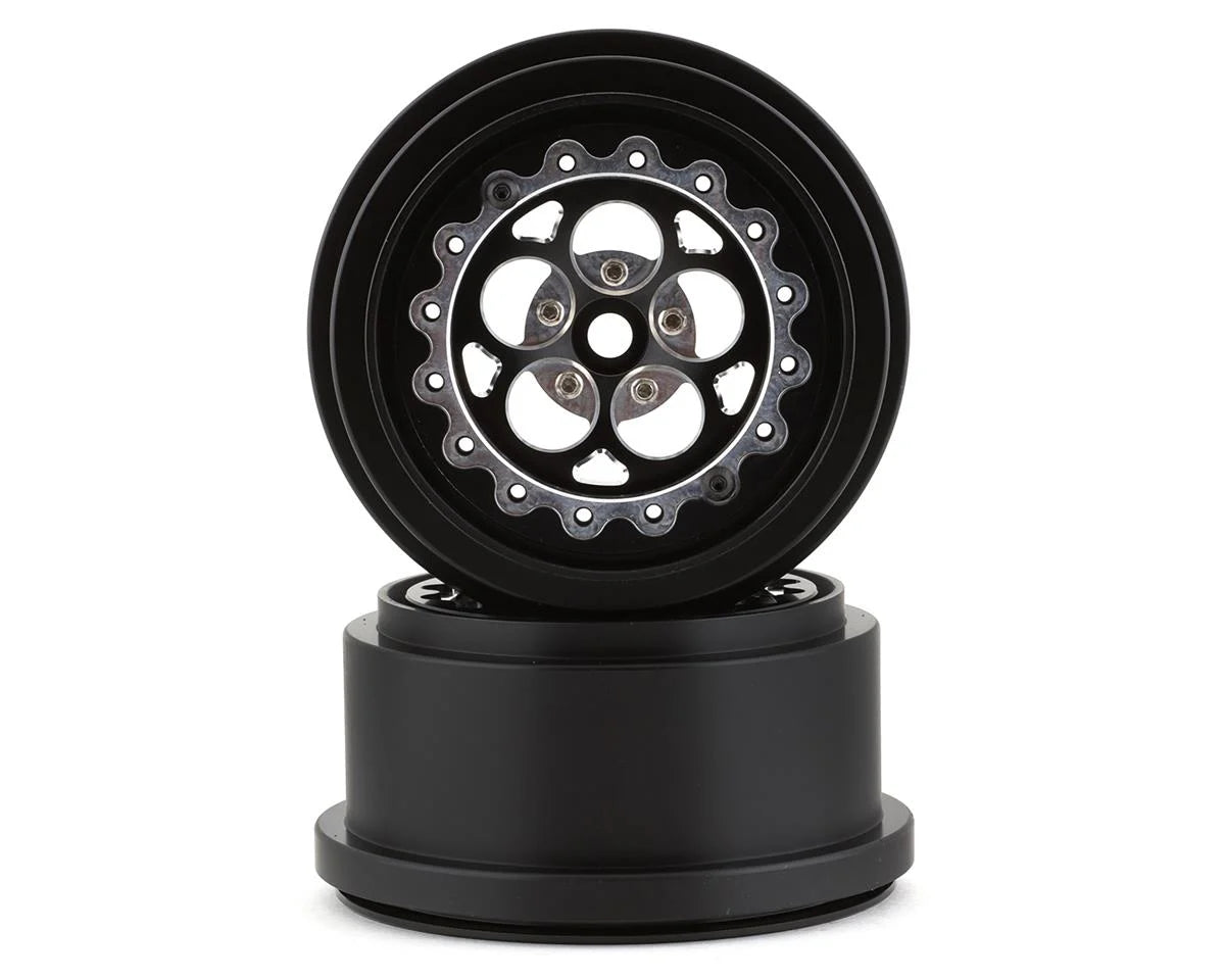 SSD SSD00523 5 Hole Lightweight Aluminum Drag Racing Beadlock Wheels (Black) (2) (2.2/3.0")