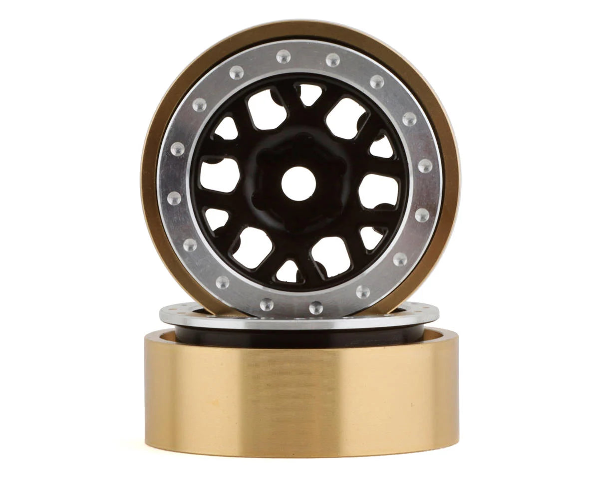 SSD SSD00552 1.0” Boxer Aluminum/Brass Beadlock Wheels (Black) (2)