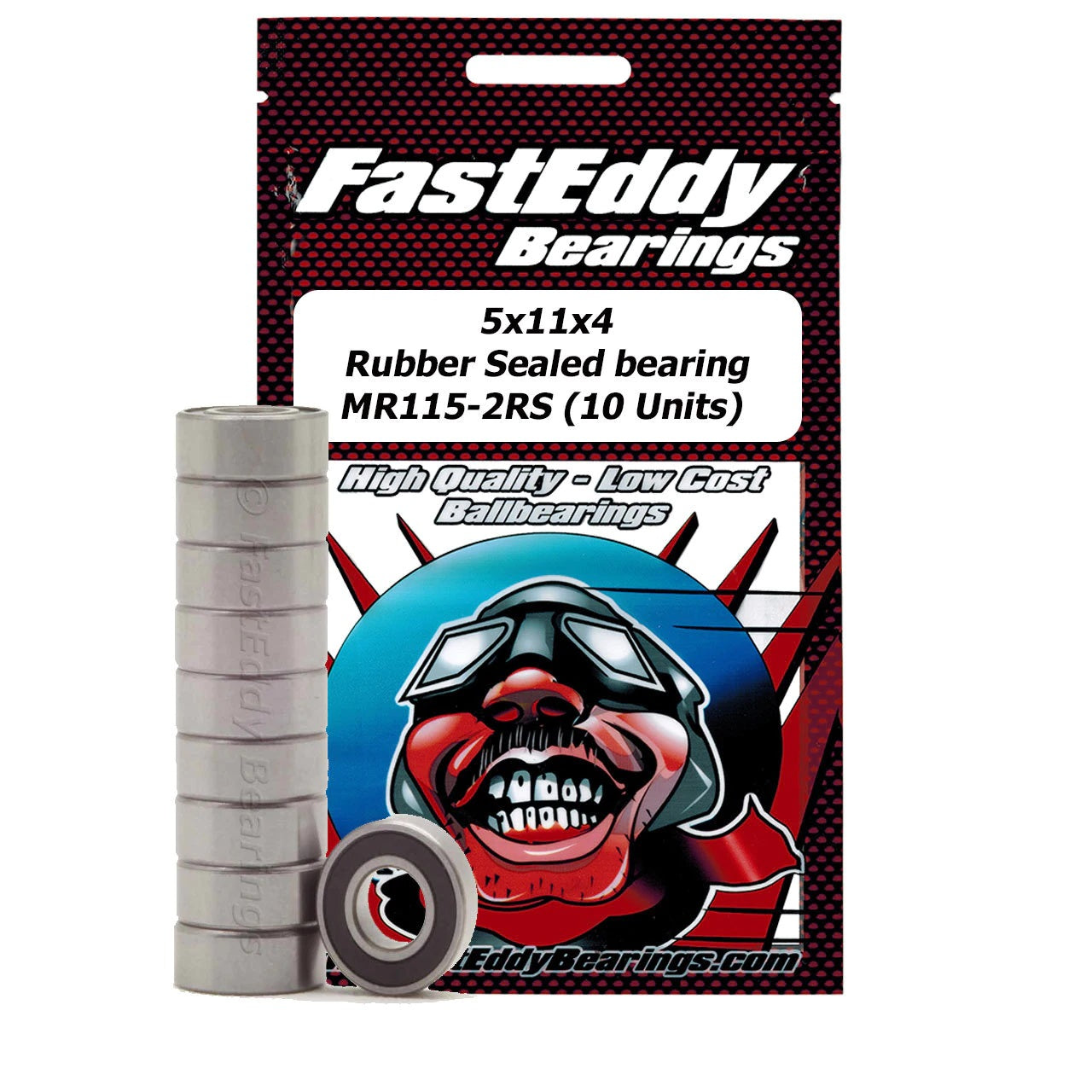 FAST EDDY TFE268 5x11x4mm Rubber Sealed Bearing (10) MR115-2RS