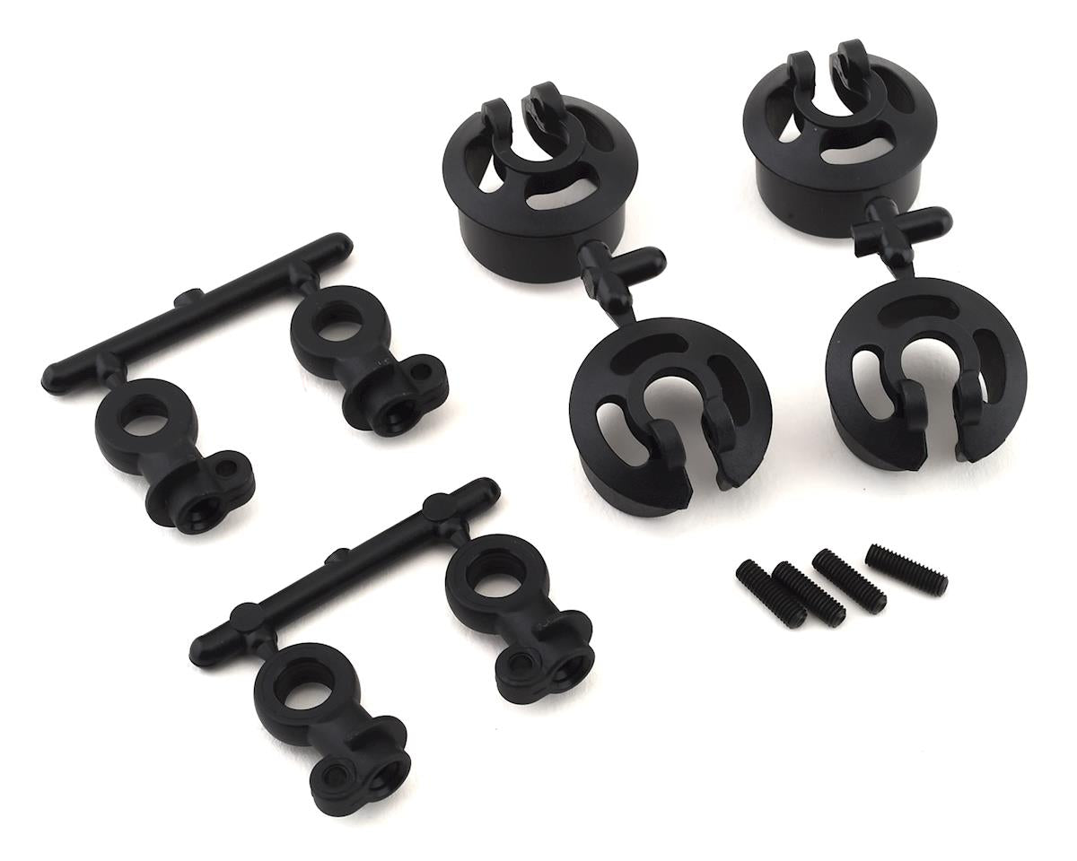 TEKNO TKR6140B Locking Shock Rod Ends and Spring Perch Set (16mm)