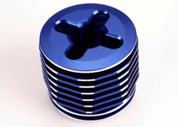 TRAXXAS 4032 Cooling head, pro (mach. alum.) (blue-anodized)