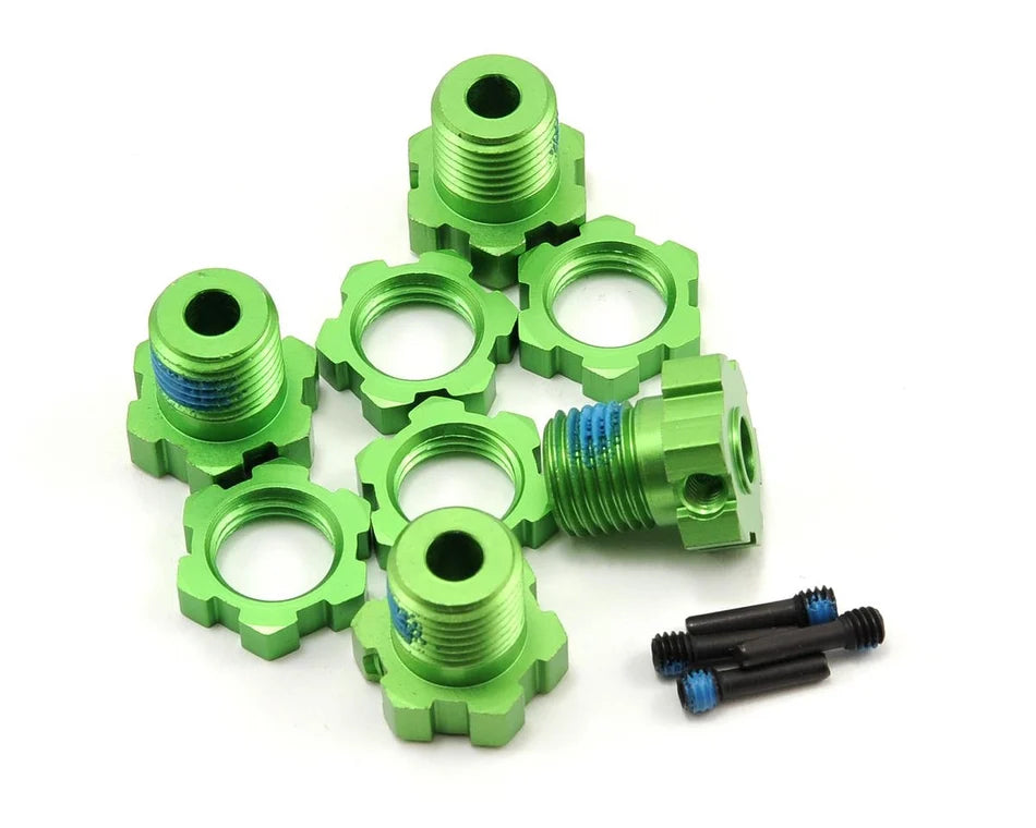 TRAXXAS 5353G Wheel nuts, splined, 17mm green-anodized (4) : 2WD SLASH, SLASH 4X4, STAMPEDE 2WD, STAMPEDE 4X4