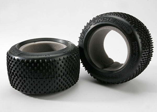 TRAXXAS 5375 Tires, Response Pro 3.8 soft-compound, narrow profile, short knobby design / foam inserts (2)