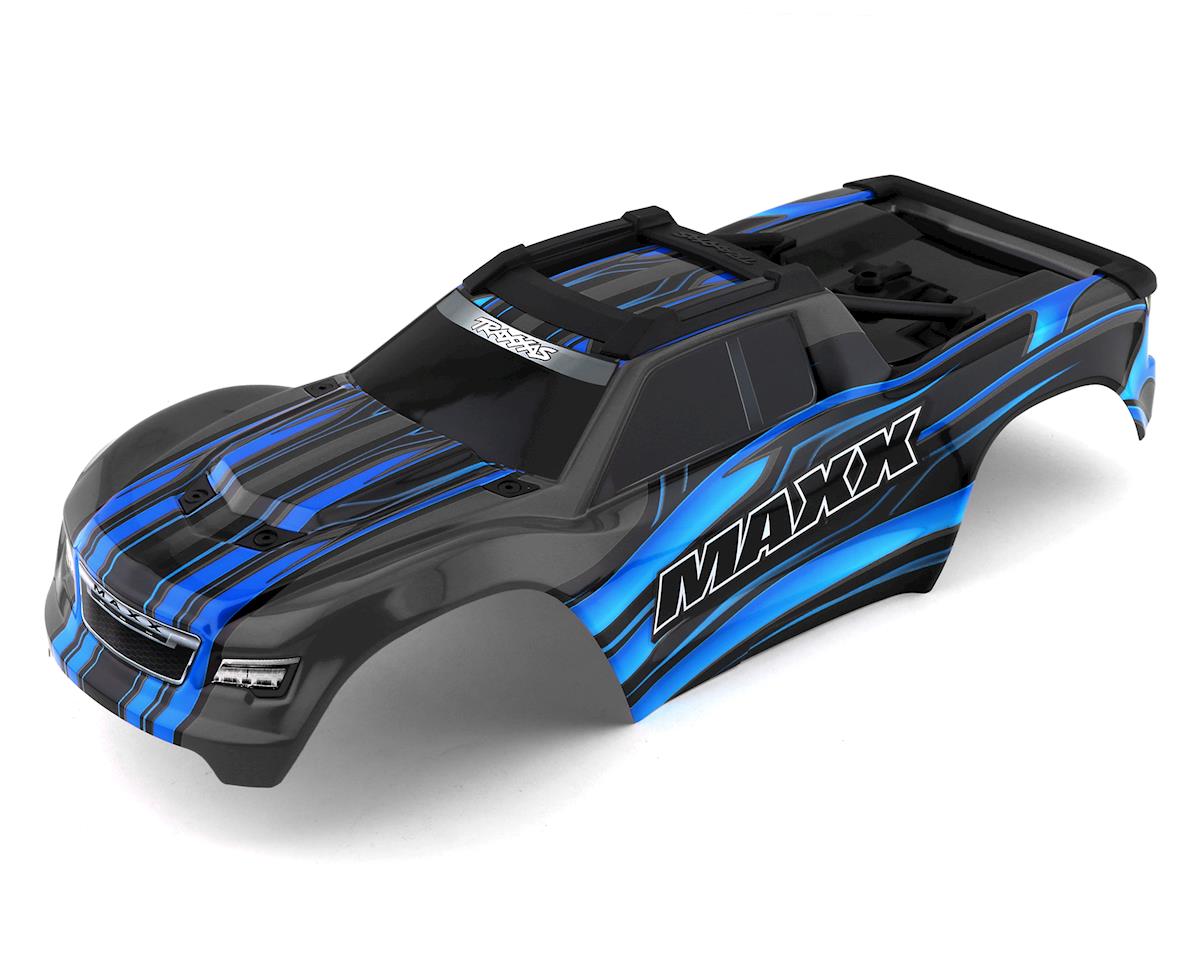 TRAXXAS 8911A Body, Maxx V1 blue (painted)/ decal sheet