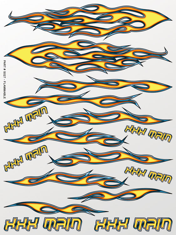 XXX MAIN S027 Flammable Sticker Sheet
