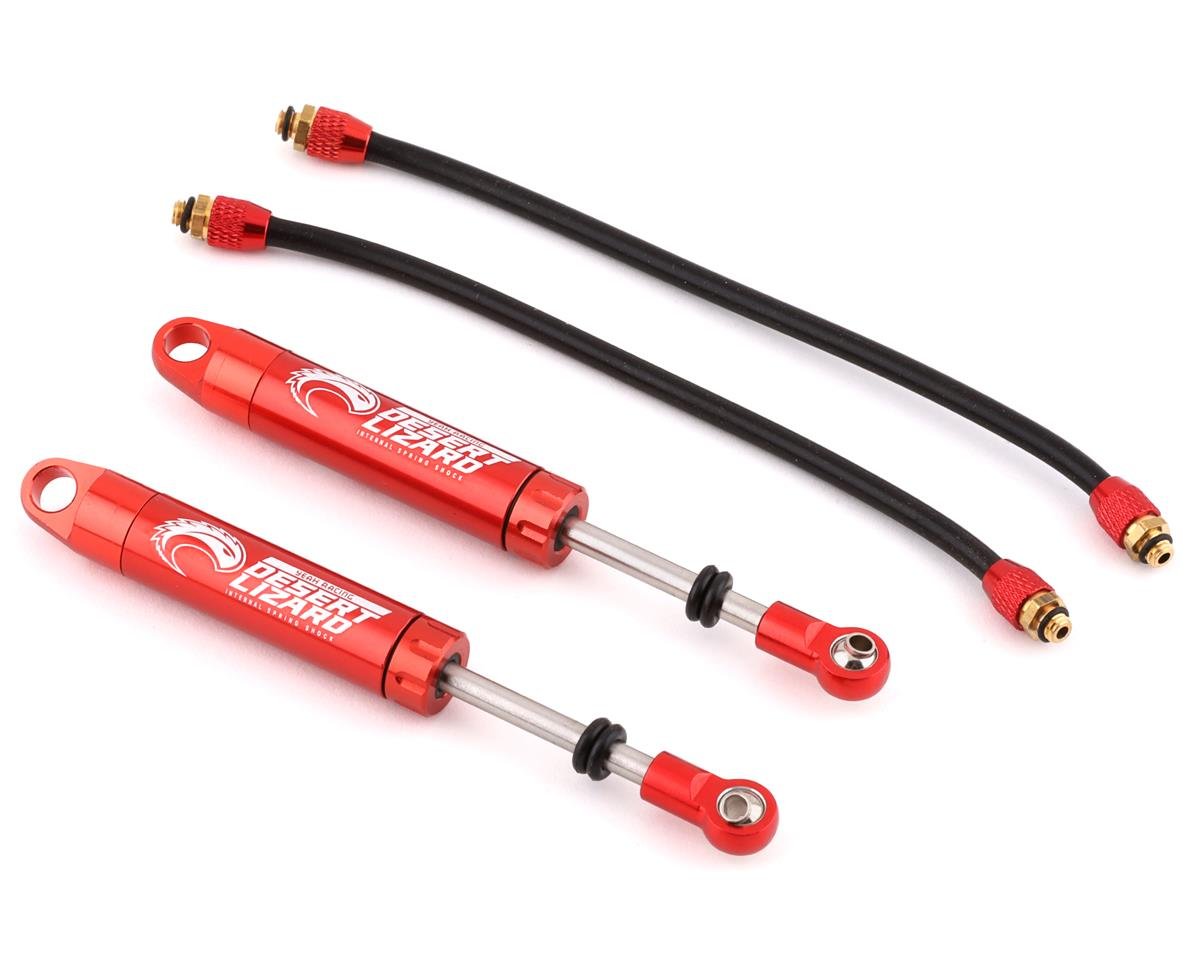 YEAH RACING DDP-100RD Desert Lizard Piggyback Shocks w/Reservoir (Red) (2) (100mm)
