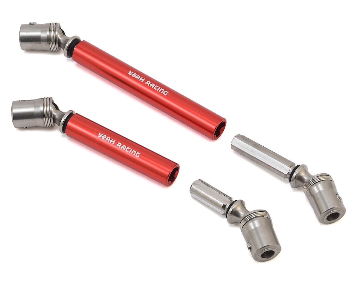 YEAH RACING TRX4-015RD Yeah Racing Traxxas TRX-4 Stainless Steel Front & Rear Center Shaft Set (Red)
